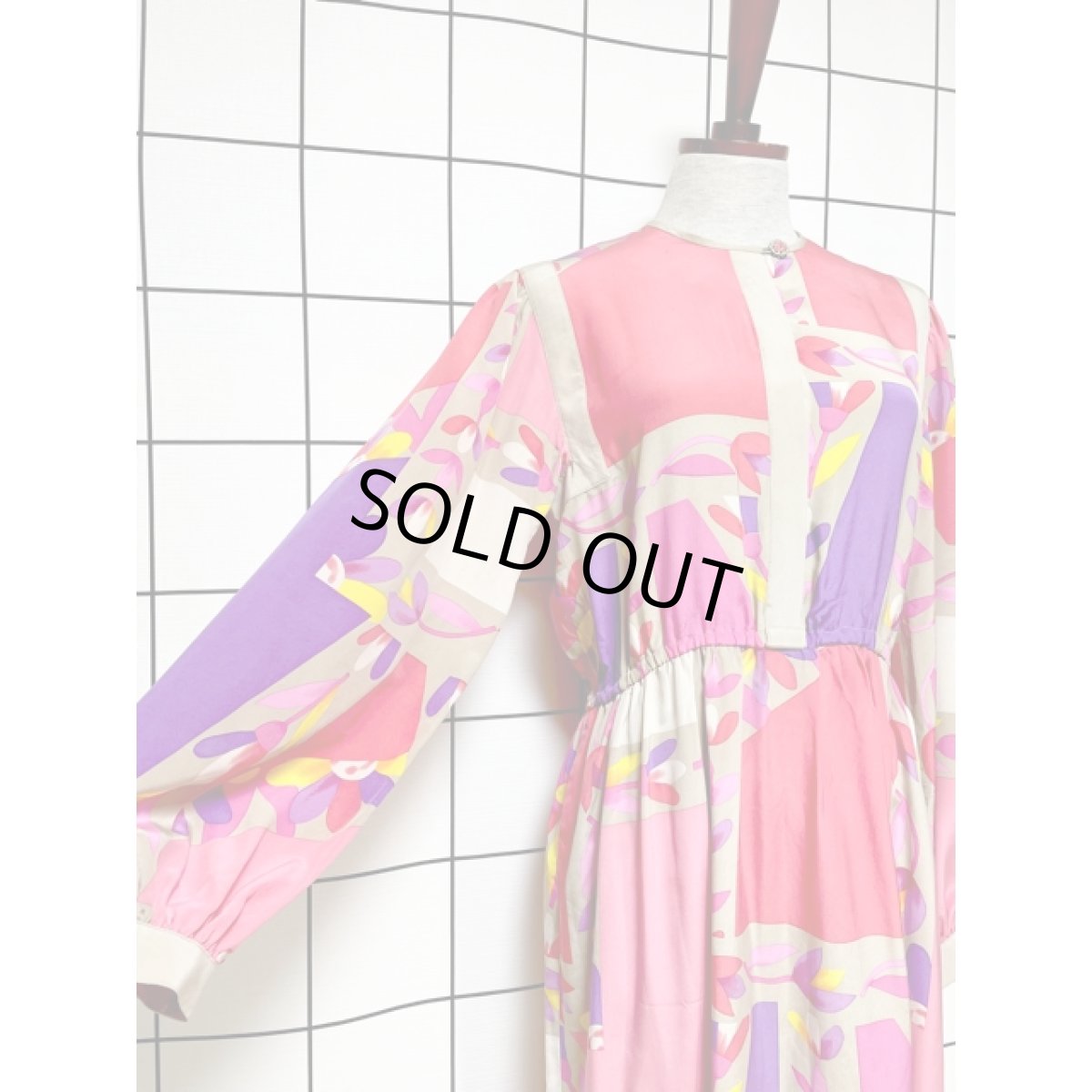 画像7: レトロポップ 長袖 レトロ USA古着 ヴィンテージワンピース【V8500】 (7)