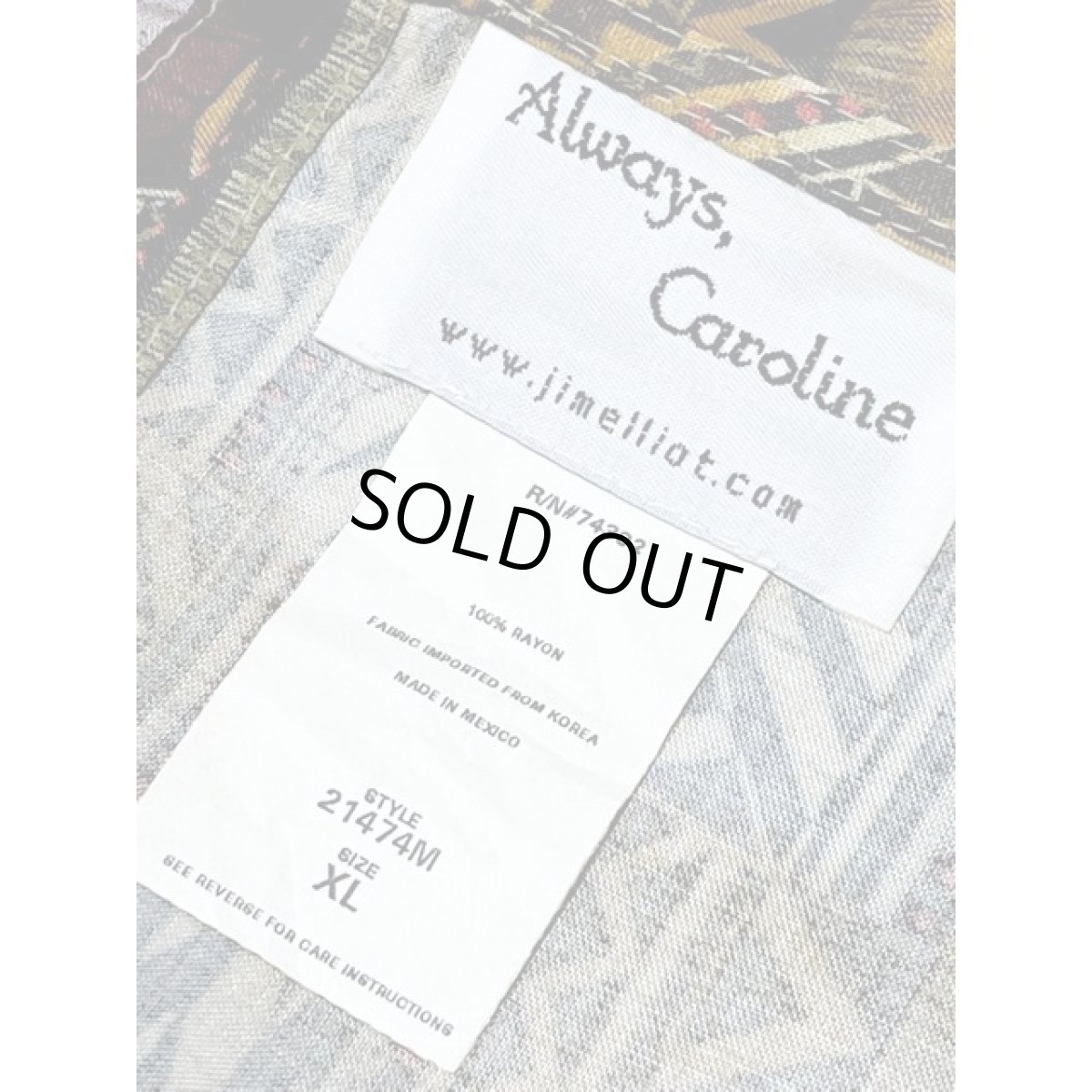 画像15: メキシコ製 エスニック柄 バックウエストリボン ノースリーブ レトロ 古着 ヴィンテージワンピース (15)