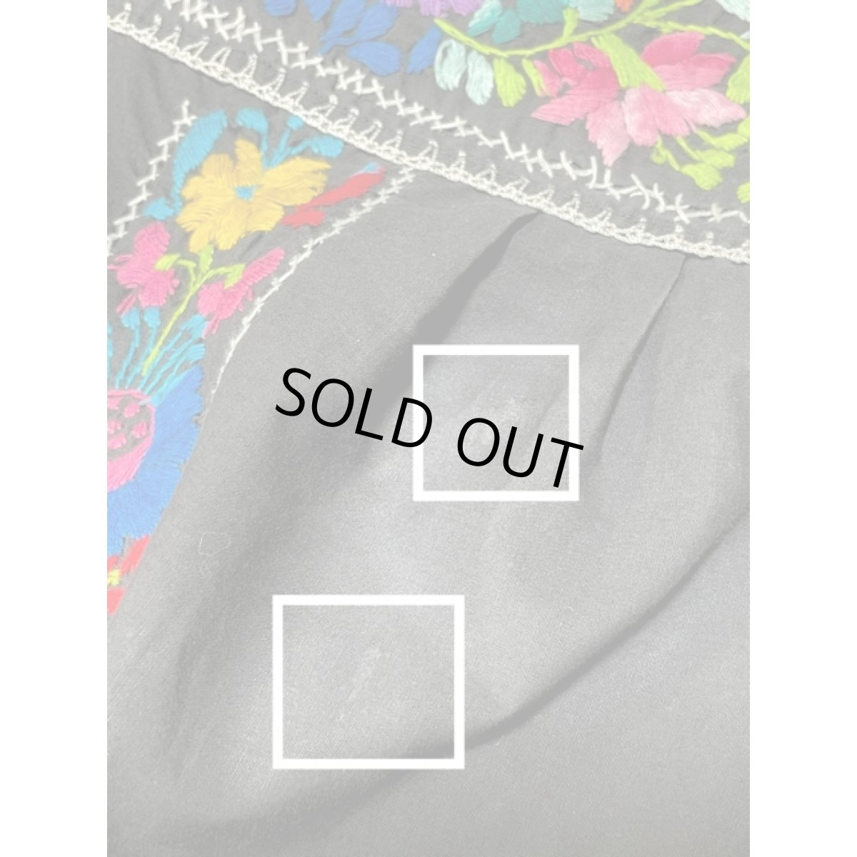 画像18: アメリカ古着 鳥刺繍 フォークロア 半袖 レトロ ヴィンテージメキシカンドレス ブラック 黒 (18)