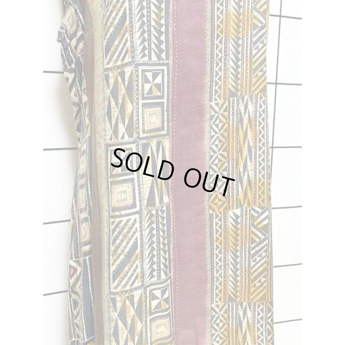 画像8: メキシコ製 エスニック柄 バックウエストリボン ノースリーブ レトロ 古着 ヴィンテージワンピース (8)