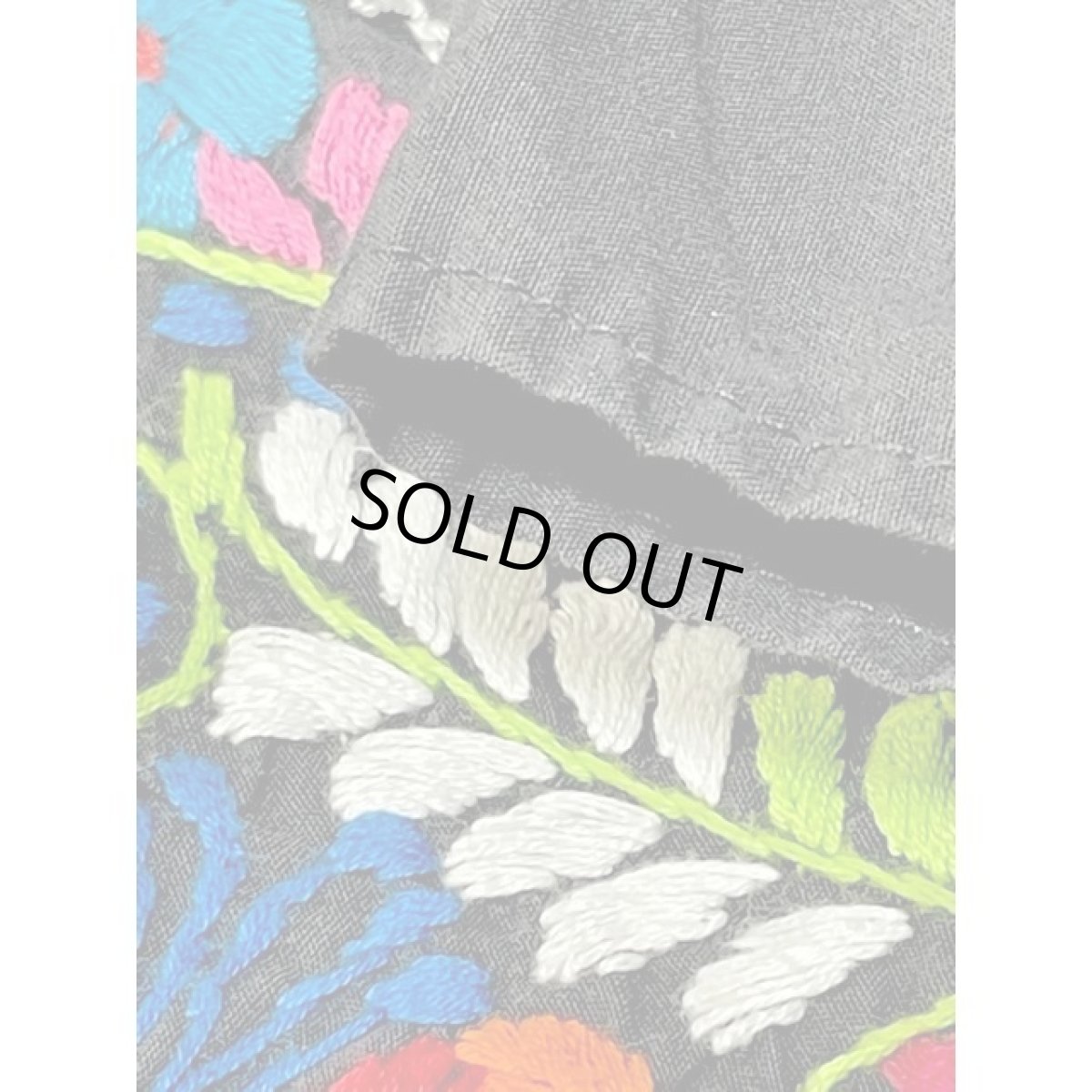 画像17: アメリカ古着 鳥刺繍 フォークロア 半袖 レトロ ヴィンテージメキシカンドレス ブラック 黒 (17)