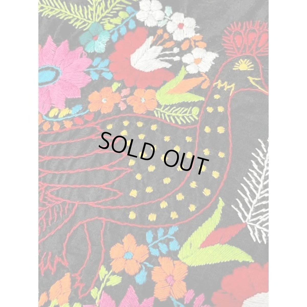 画像15: アメリカ古着 鳥刺繍 フォークロア 半袖 レトロ ヴィンテージメキシカンドレス ブラック 黒 (15)