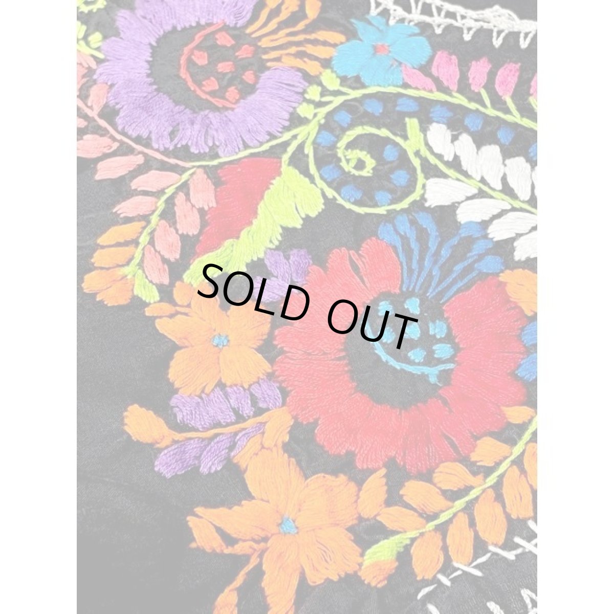 画像12: アメリカ古着 鳥刺繍 フォークロア 半袖 レトロ ヴィンテージメキシカンドレス ブラック 黒 (12)