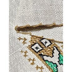 画像12: クロスステッチ刺繍 フォークロア ヨーロッパ古着 半袖 ヴィンテージ 薄手シャツジャケット【V8529】 (12)