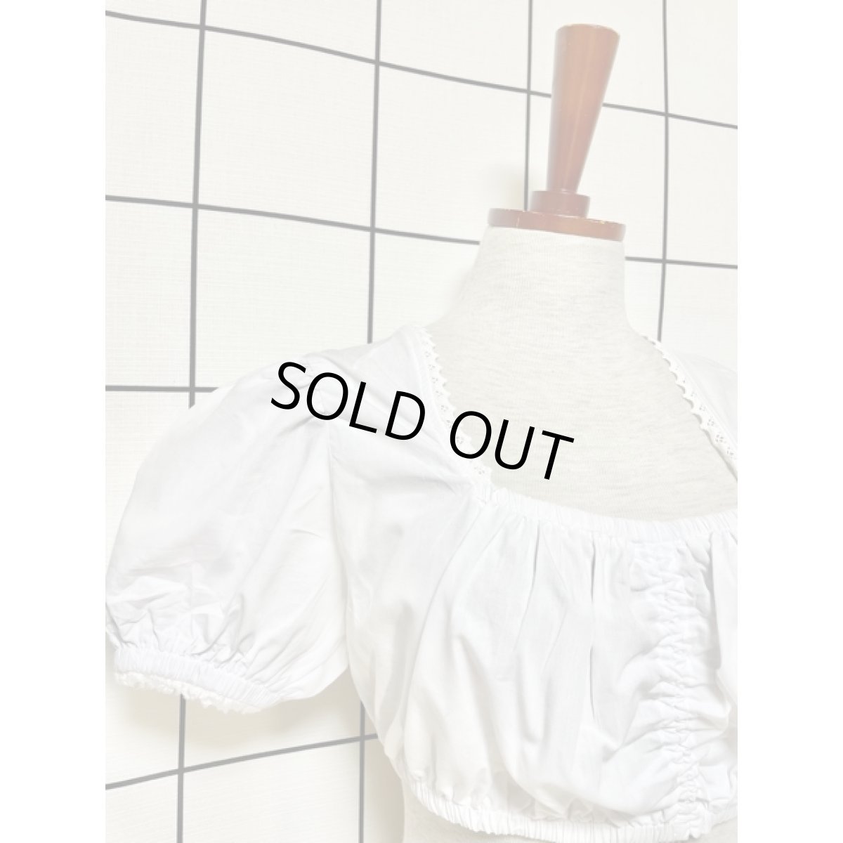 画像5: ショート丈 ホワイト レース ウエストゴム ディアンドル ヴィンテージブラウス ドイツ民族衣装 舞台 演奏会 フォークダンス オクトーバーフェスト (5)