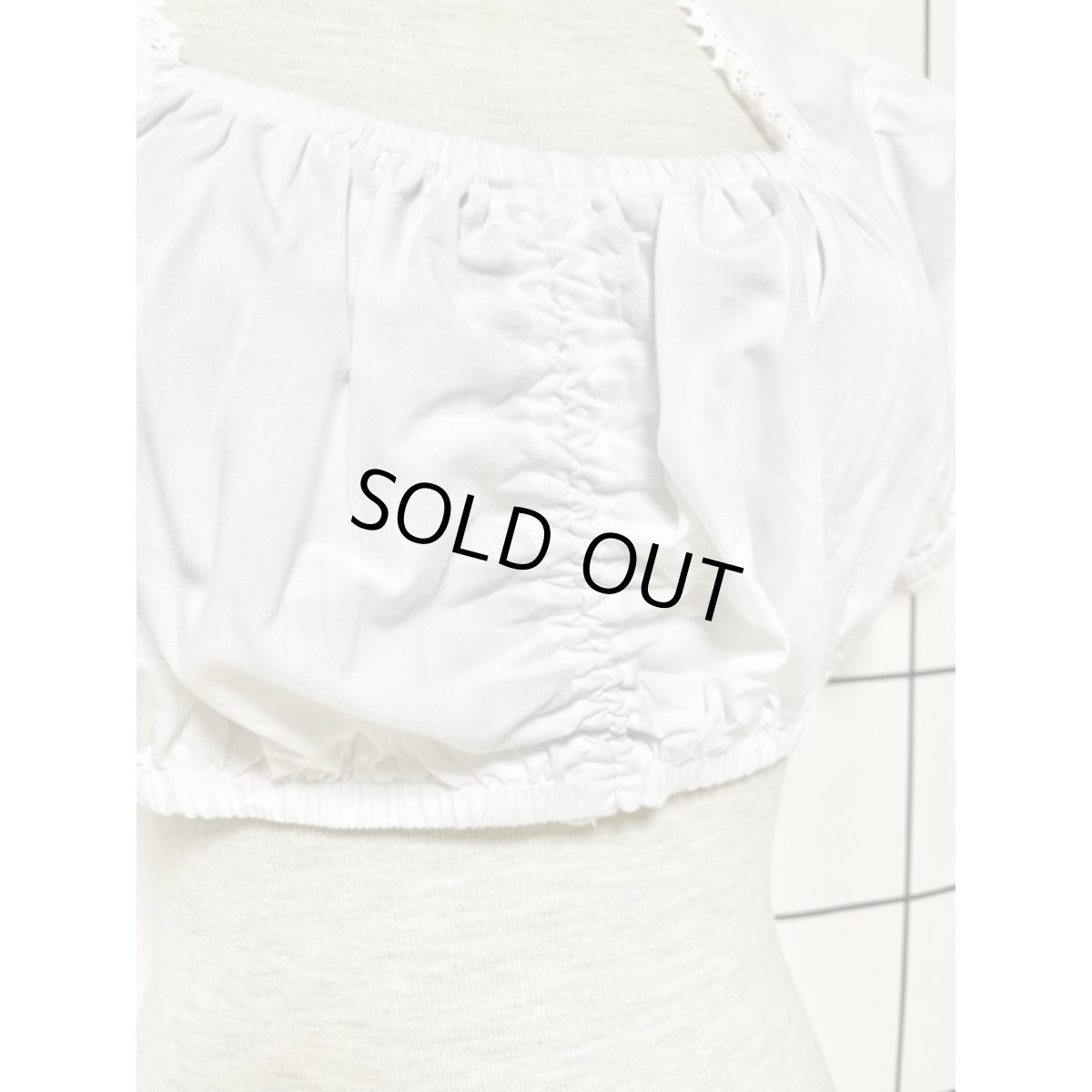 画像6: ショート丈 ホワイト レース ウエストゴム ディアンドル ヴィンテージブラウス ドイツ民族衣装 舞台 演奏会 フォークダンス オクトーバーフェスト (6)