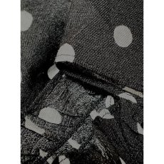画像11: ドット柄 ティアード フリル ブラック ホワイト ウエストゴム 半袖 USA古着 レトロワンピース【8525】 (11)