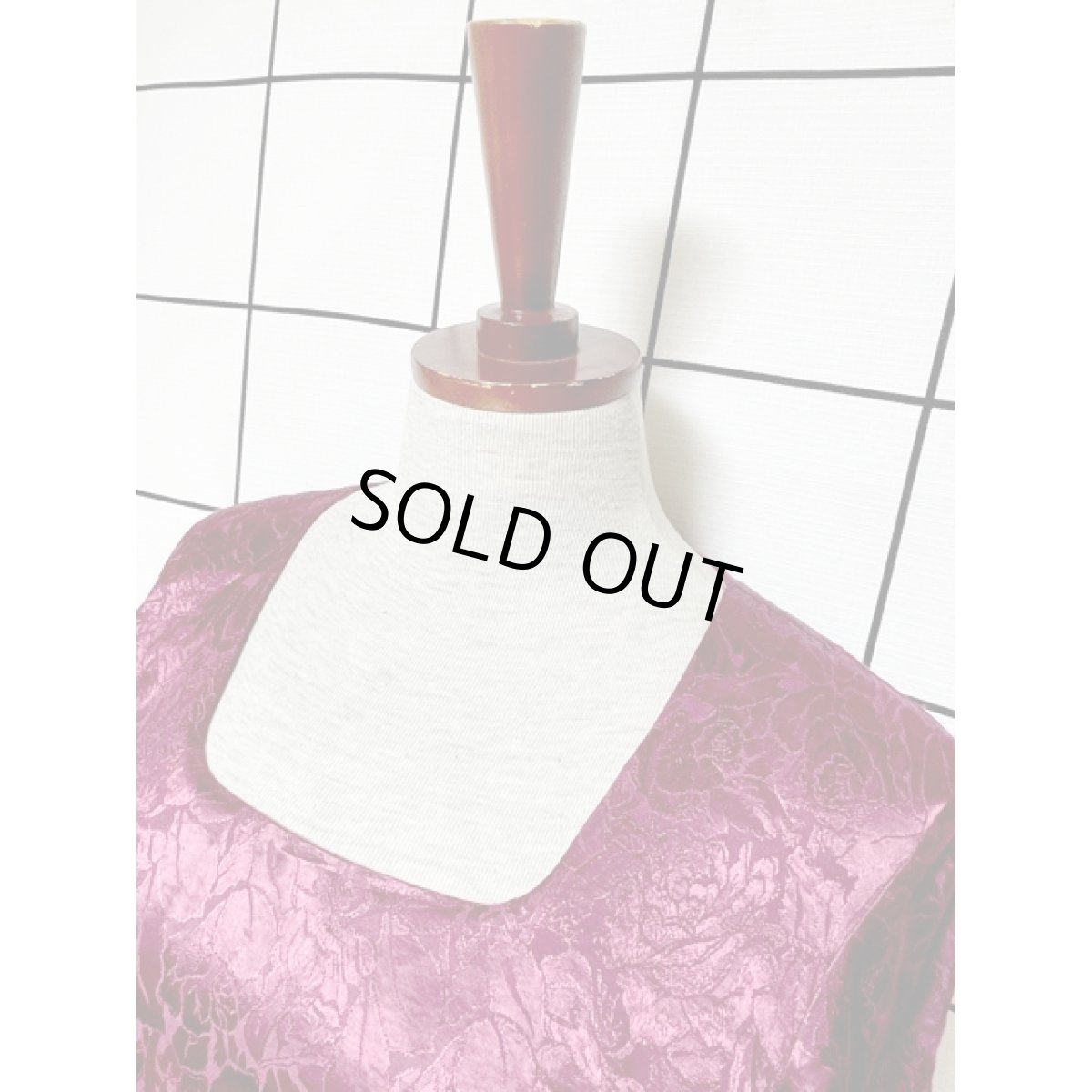 画像6: アメリカ古着 バック編み上げデザイン 花模様織り フラワーレース 半袖 レトロ クラシカル ヴィンテージドレス (6)