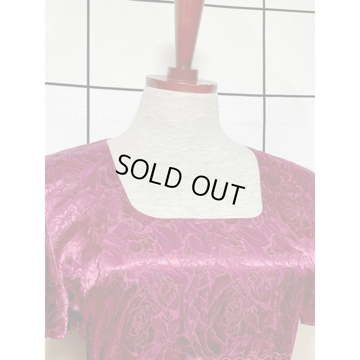 画像7: アメリカ古着 バック編み上げデザイン 花模様織り フラワーレース 半袖 レトロ クラシカル ヴィンテージドレス (7)