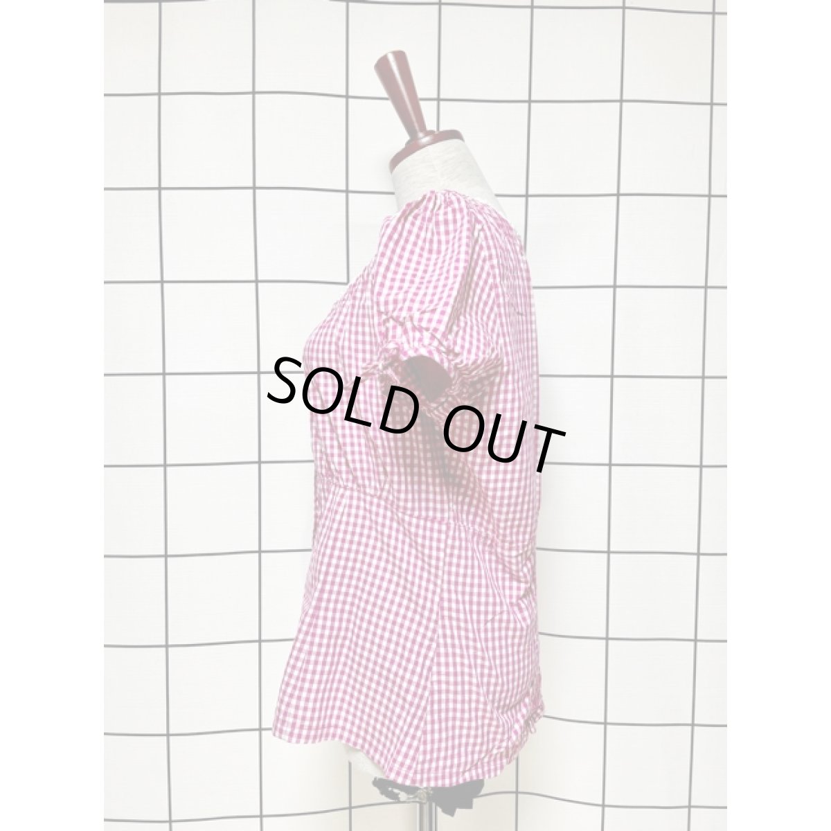 画像2: ギンガムチェック 袖先リボン レース ガーリー ディアンドル チロルブラウス ドイツ民族衣装 舞台 演奏会 フォークダンス オクトーバーフェスト (2)