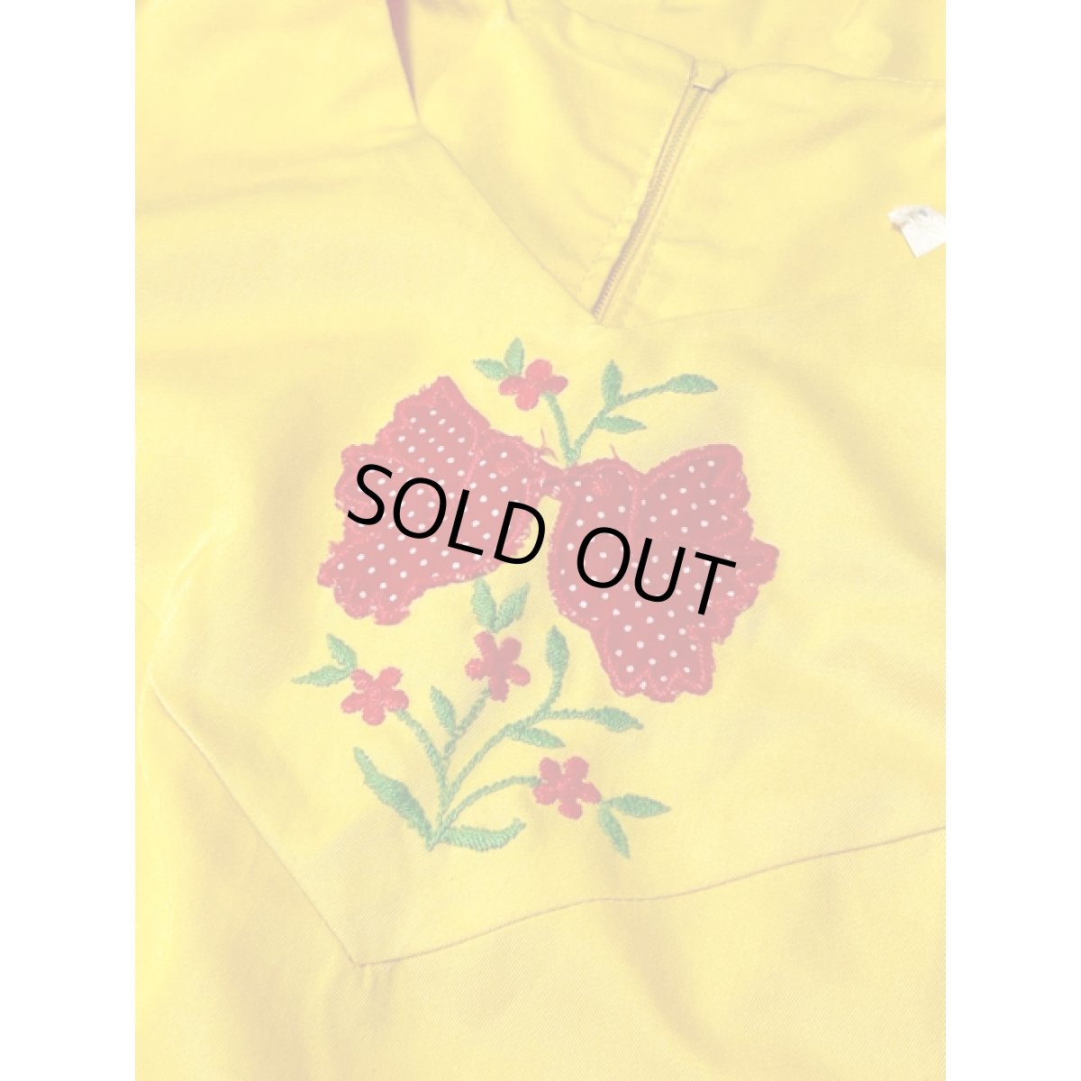 画像8: アメリカ古着 ドット フラワーパッチ TALON ノースリーブ レトロ ヴィンテージワンピース (8)