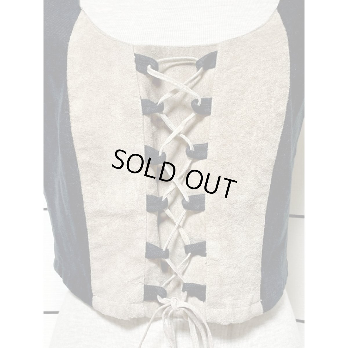 画像9: リネン スウェード フロント編み上げ ブラック ベージュ ディアンドル チロルベスト ドイツ民族衣装 舞台 演奏会 フォークダンス オクトーバーフェスト (9)