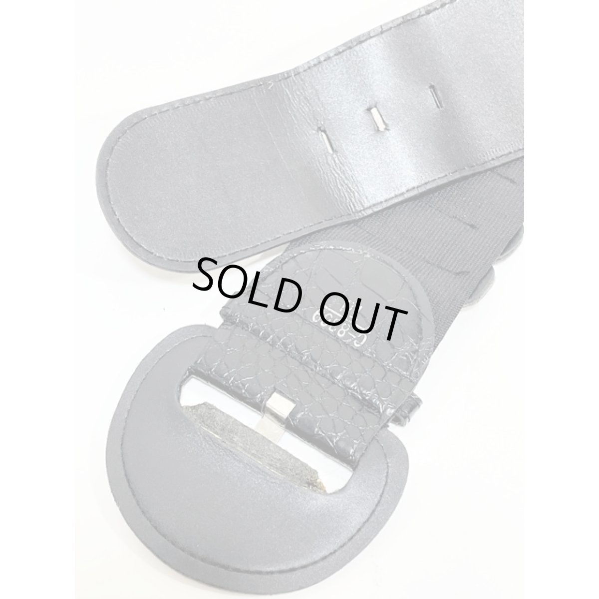 画像5: フェイクレザー ブラック ゴム レトロアンティーク ヴィンテージ 古着 ゴム ベルト【8551】 (5)