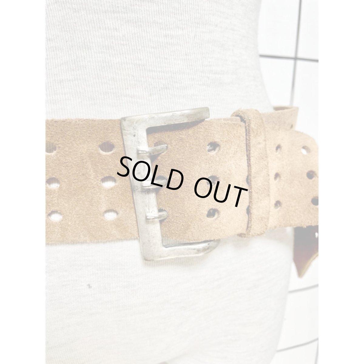 画像3: England製 レザー レトロアンティーク ヴィンテージ 古着 ベルト【V8552】 (3)