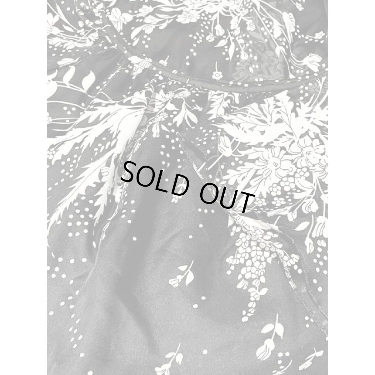 画像13: ヨーロッパ古着 パーティーや結婚式にもおすすめ 花柄 ドット 70's ウエストマーク レトロ ヴィンテージロングドレス ブラック グレー【V8577】 (13)