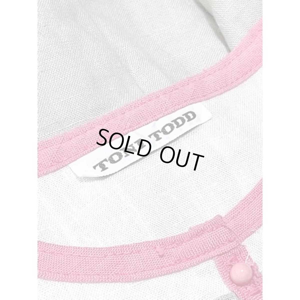 画像13: アメリカ古着 ウエストゴム 半袖 レトロ ヴィンテージワンピース ホワイト ピンク グレー【V8588】 (13)