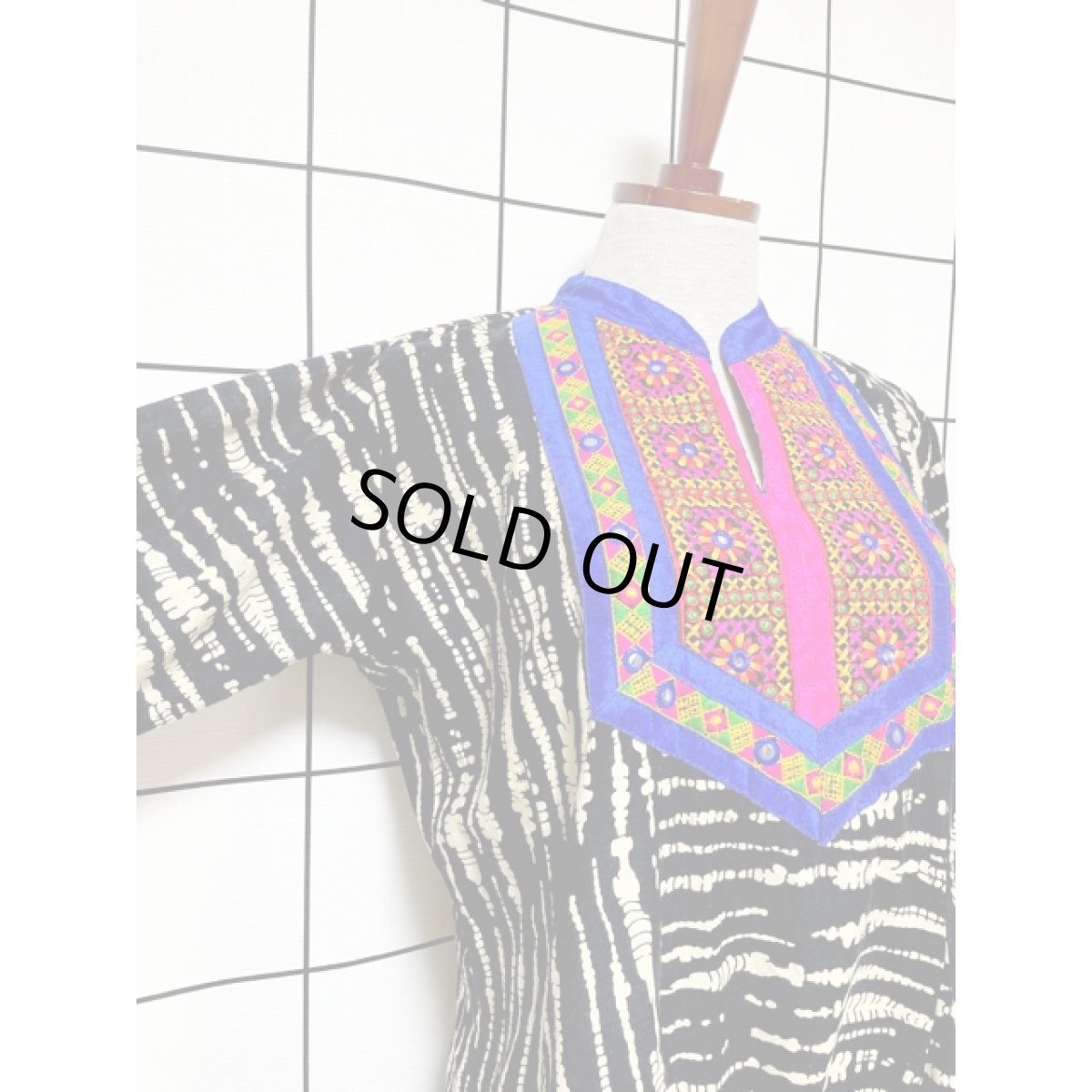 画像6: アフリカンバティック アメリカ古着 ドレス ヴィンテージ エスニック刺繍 レトロ (6)