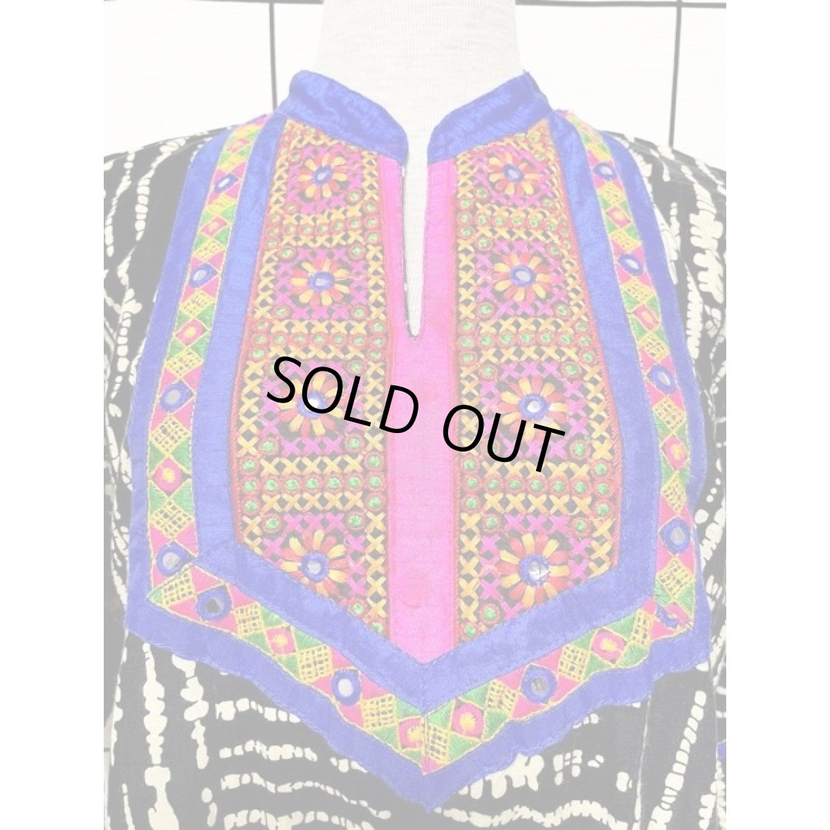 画像7: アフリカンバティック アメリカ古着 ドレス ヴィンテージ エスニック刺繍 レトロ (7)