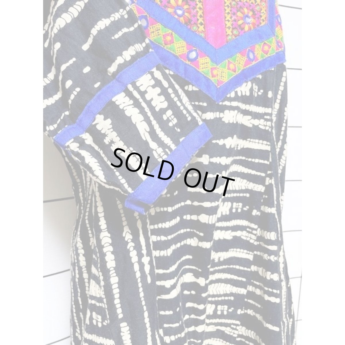 画像8: アフリカンバティック アメリカ古着 ドレス ヴィンテージ エスニック刺繍 レトロ (8)