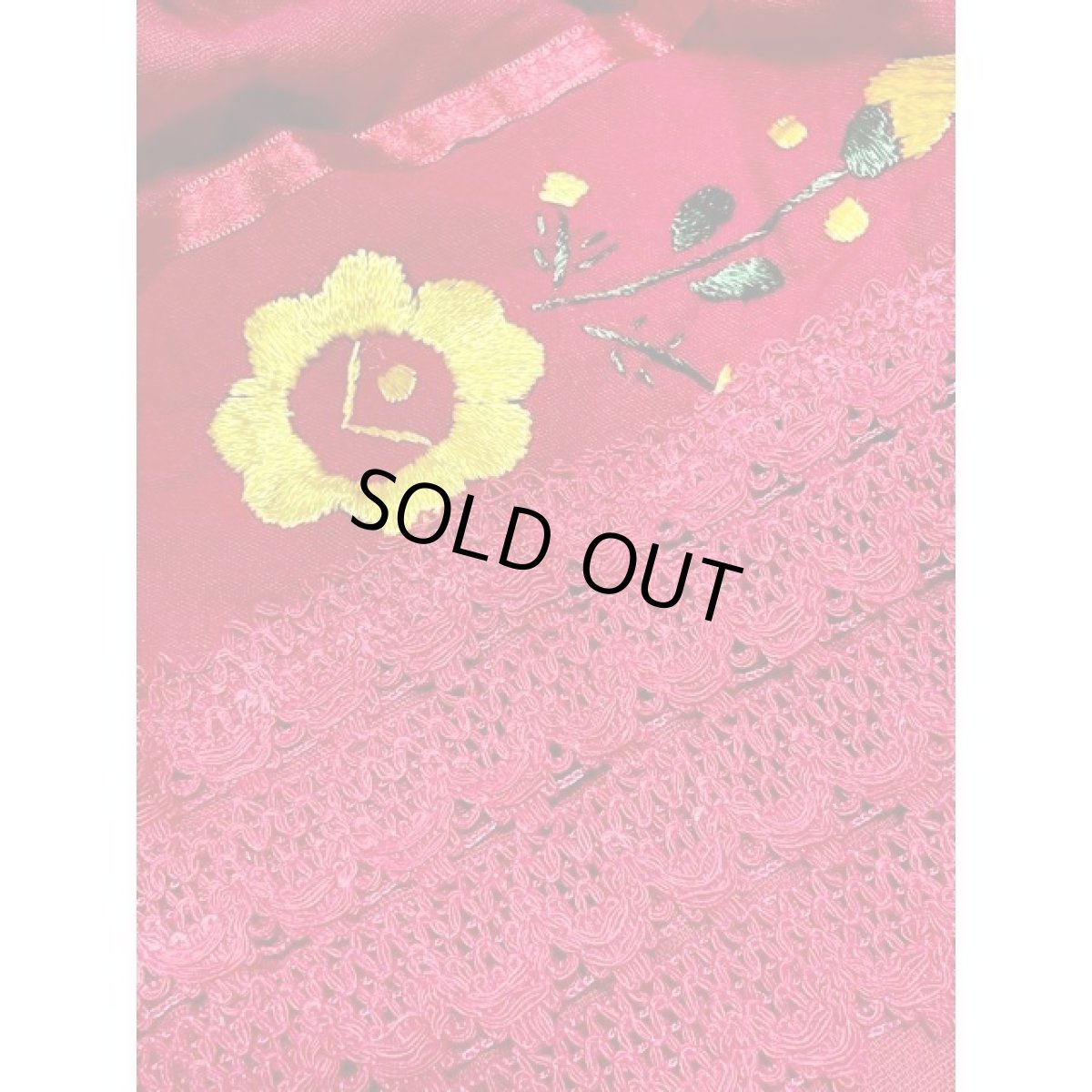 画像10: メキシカン刺繍 レース レッド フォークロア レトロ 古着 メキシコ製ヴィンテージ刺繍ブラウス (10)