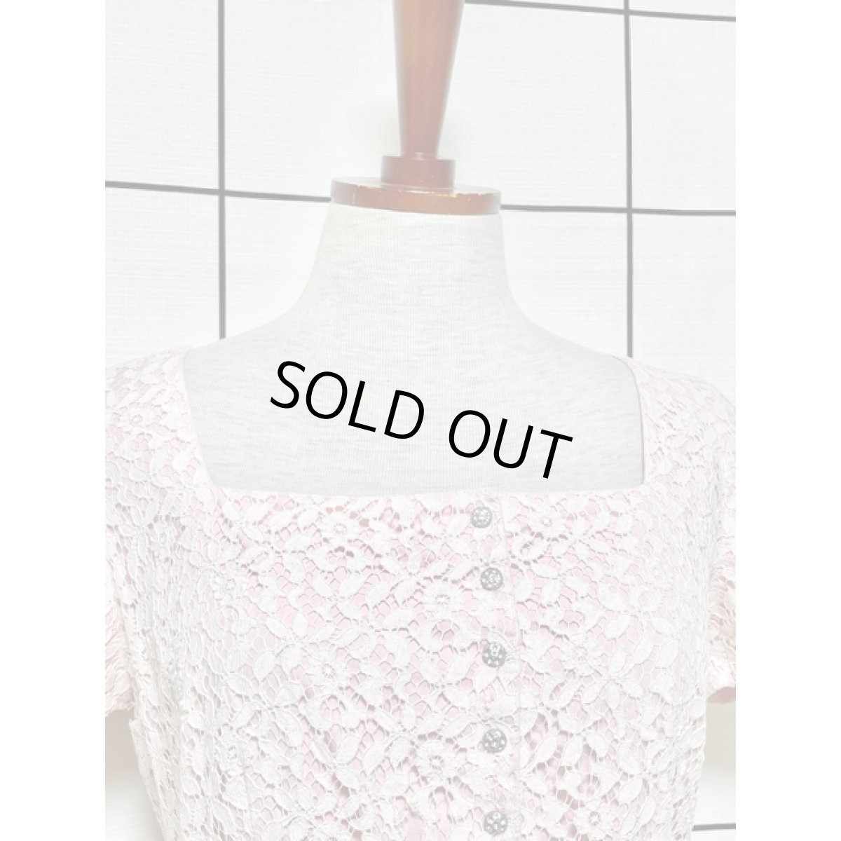 画像6: ヨーロッパ古着 贅沢な総フラワーレース パーティースタイルにもおすすめ クラシカル 半袖 レトロ ヴィンテージドレス【V8610】 (6)