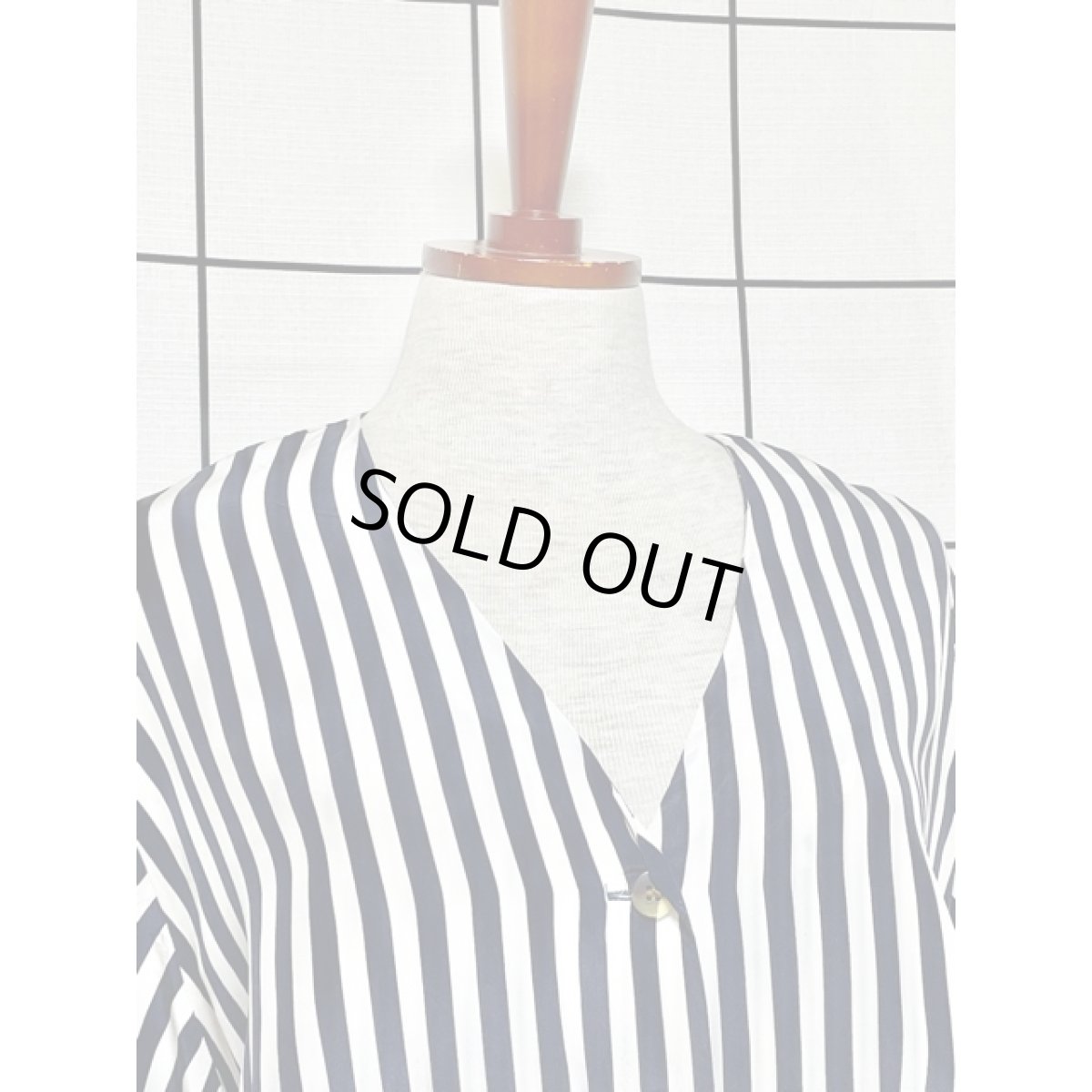 画像5: USA古着 ワンピース ヴィンテージ ストライプ柄 前開き レトロ  (5)