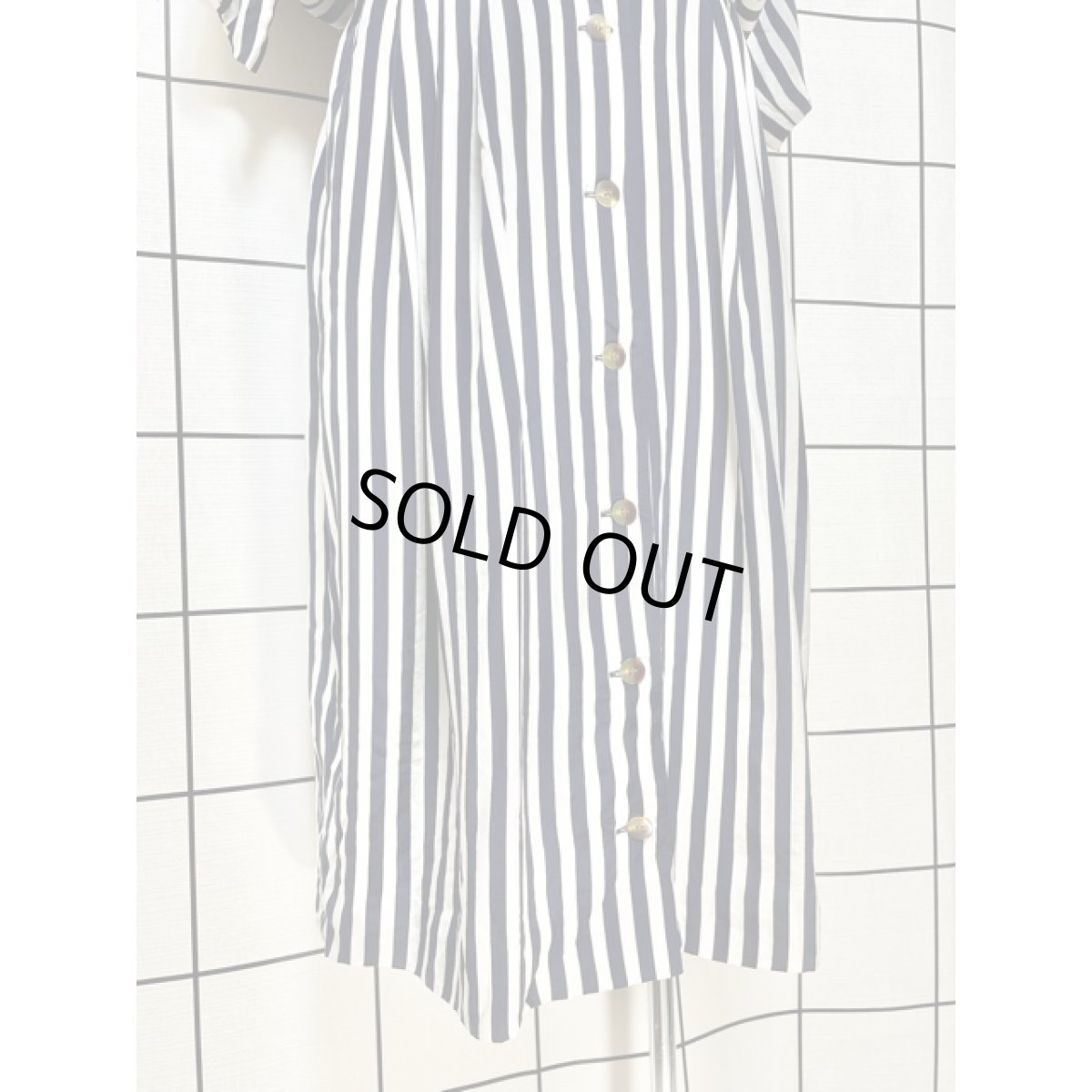 画像8: USA古着 ワンピース ヴィンテージ ストライプ柄 前開き レトロ  (8)