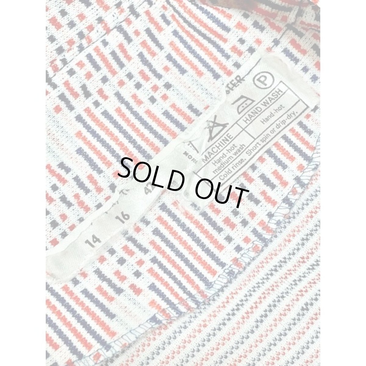 画像12: ヨーロッパ古着 70'sVintage トリコロールカラー 綺麗なシルエット 半袖 レトロ ヴィンテージワンピース ホワイト ネイビー レッド【V8614】 (12)