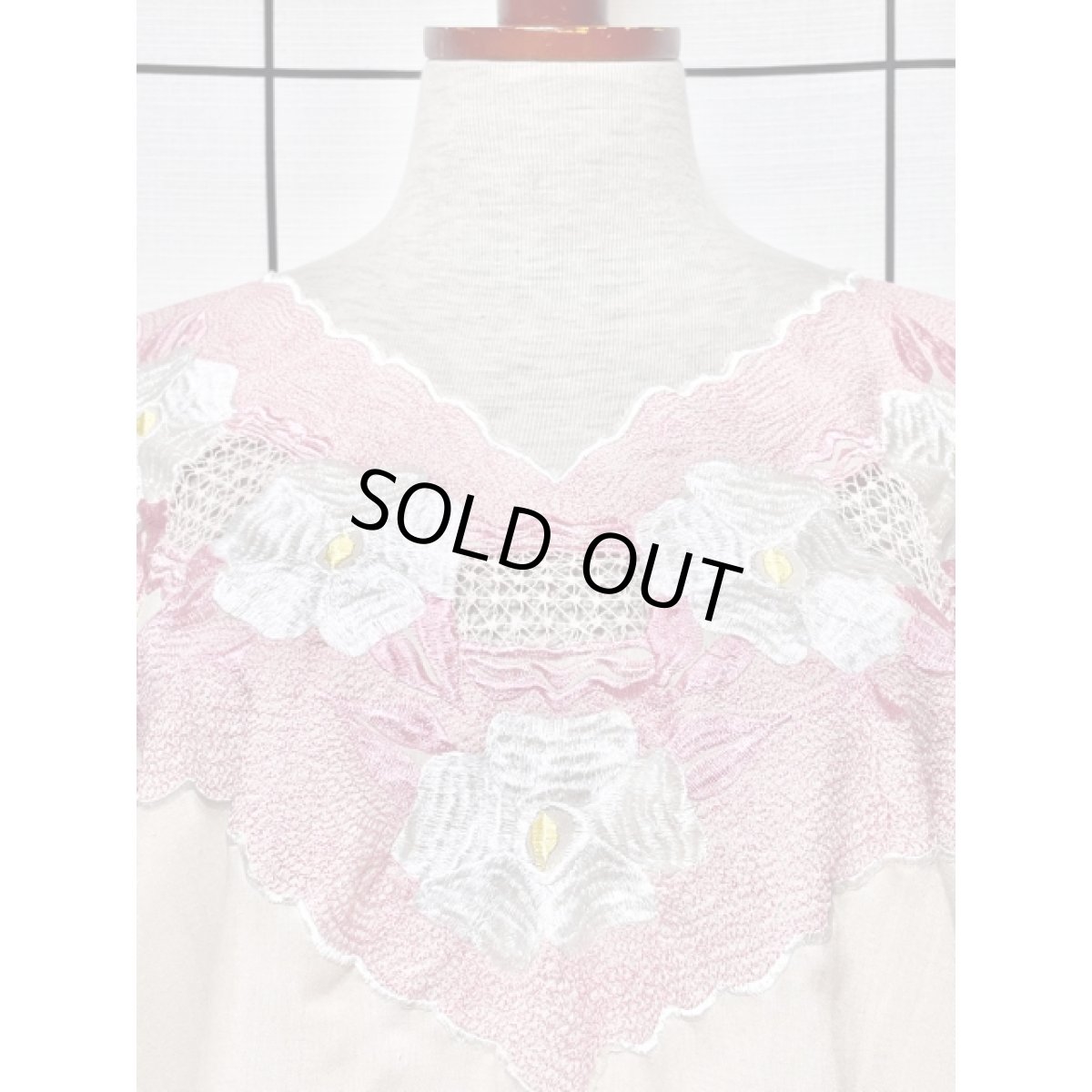 画像6: メキシコ製 古着 お花刺繍 半袖 フォークロア レトロ ヴィンテージブラウス (6)