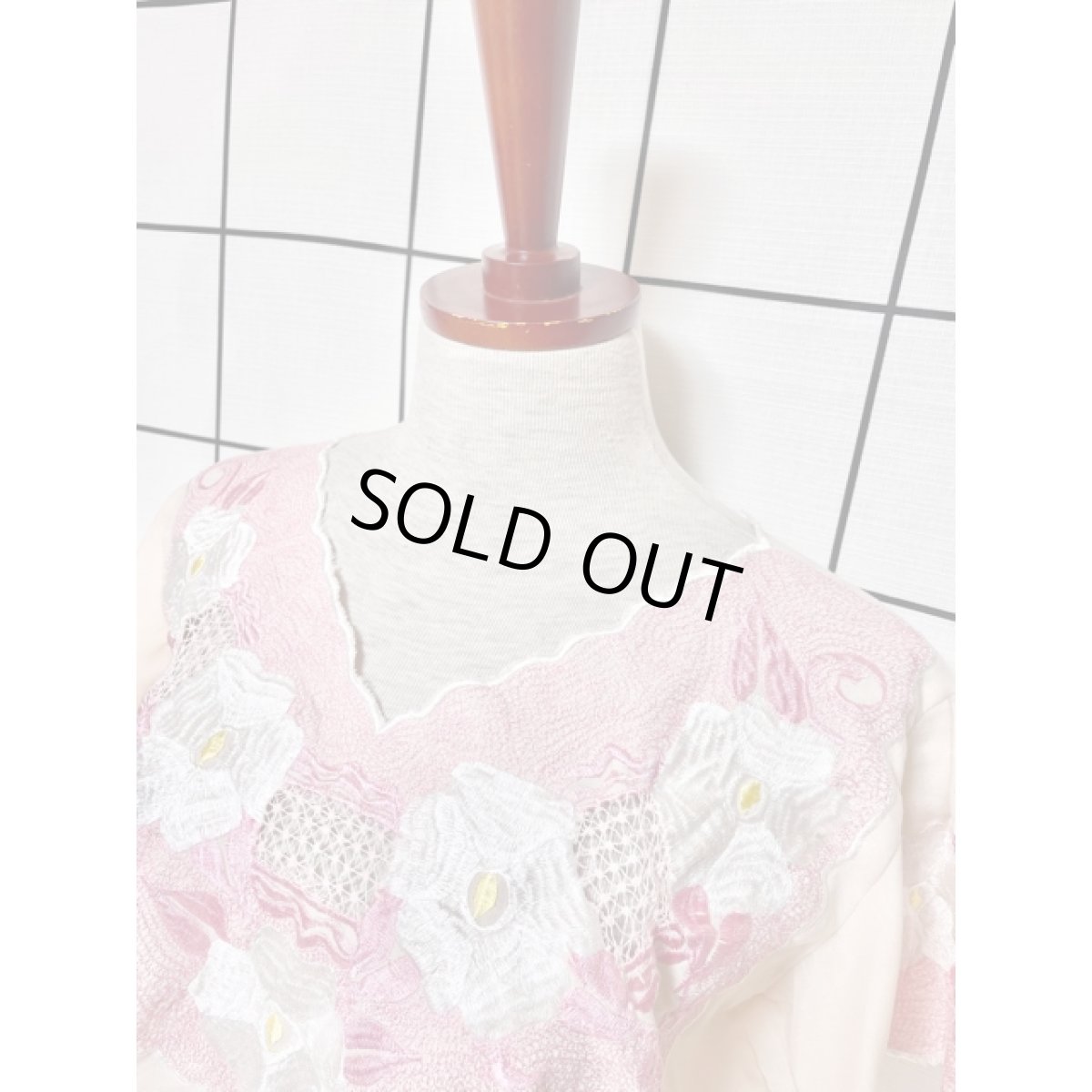 画像4: メキシコ製 古着 お花刺繍 半袖 フォークロア レトロ ヴィンテージブラウス (4)