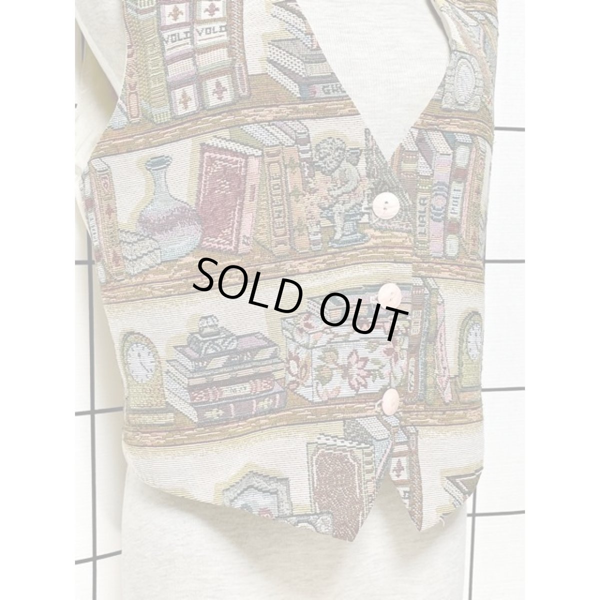 画像10: アメリカ古着 ゴブラン 後ろリボン レトロ ベスト (10)