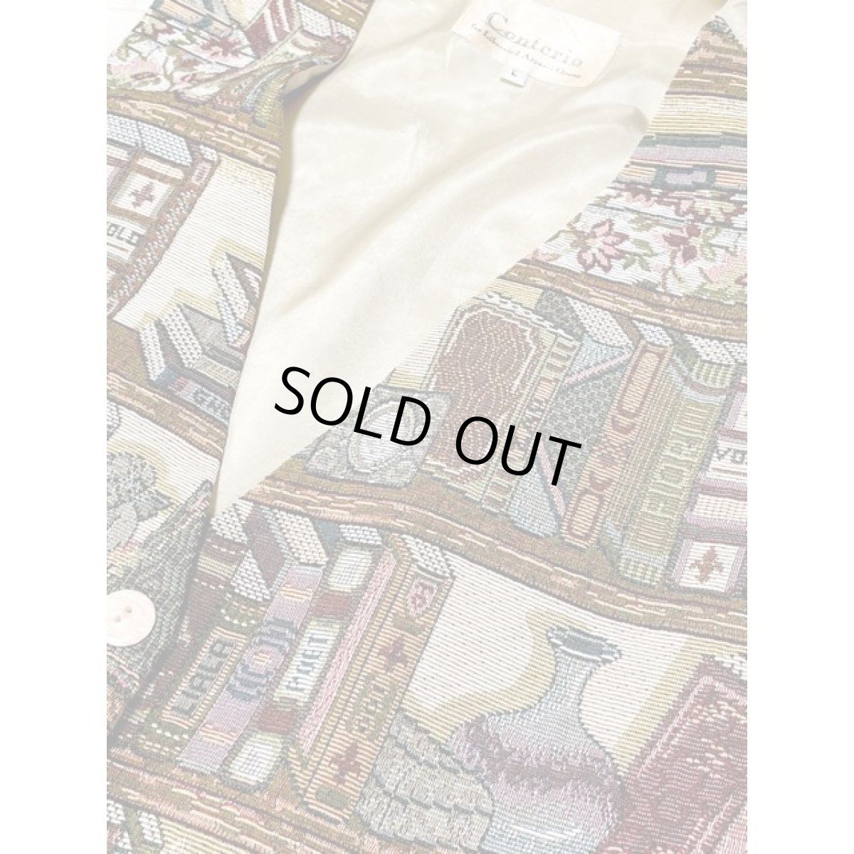 画像9: アメリカ古着 ゴブラン 後ろリボン レトロ ベスト (9)