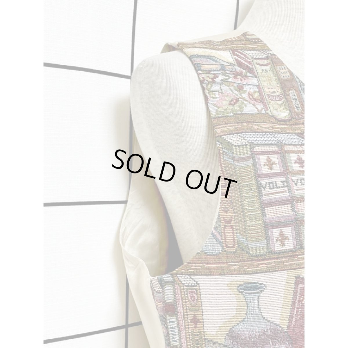 画像8: アメリカ古着 ゴブラン 後ろリボン レトロ ベスト (8)