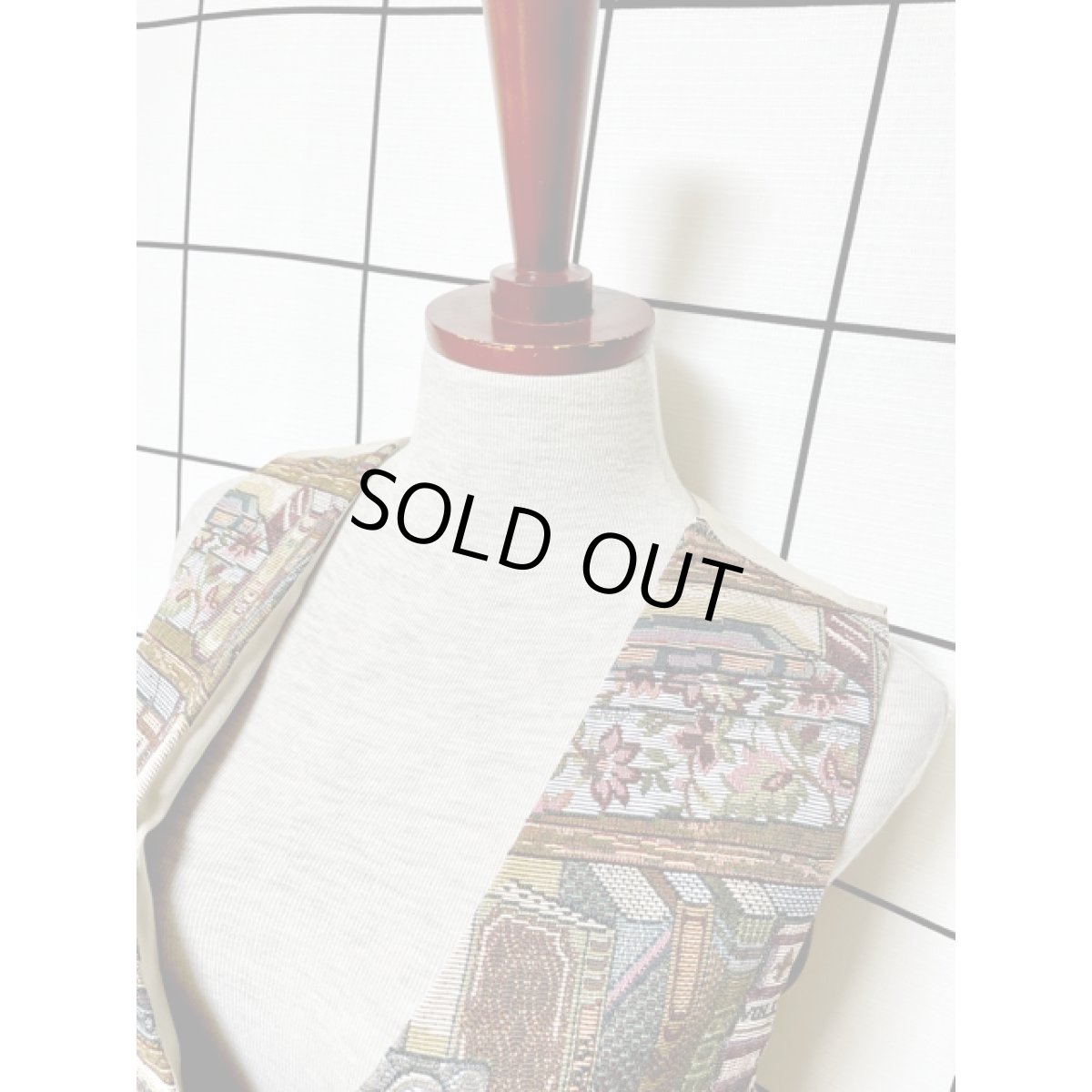 画像6: アメリカ古着 ゴブラン 後ろリボン レトロ ベスト (6)