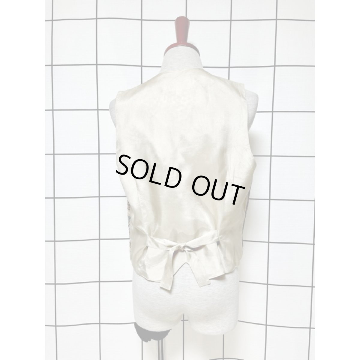 画像3: アメリカ古着 ゴブラン 後ろリボン レトロ ベスト (3)