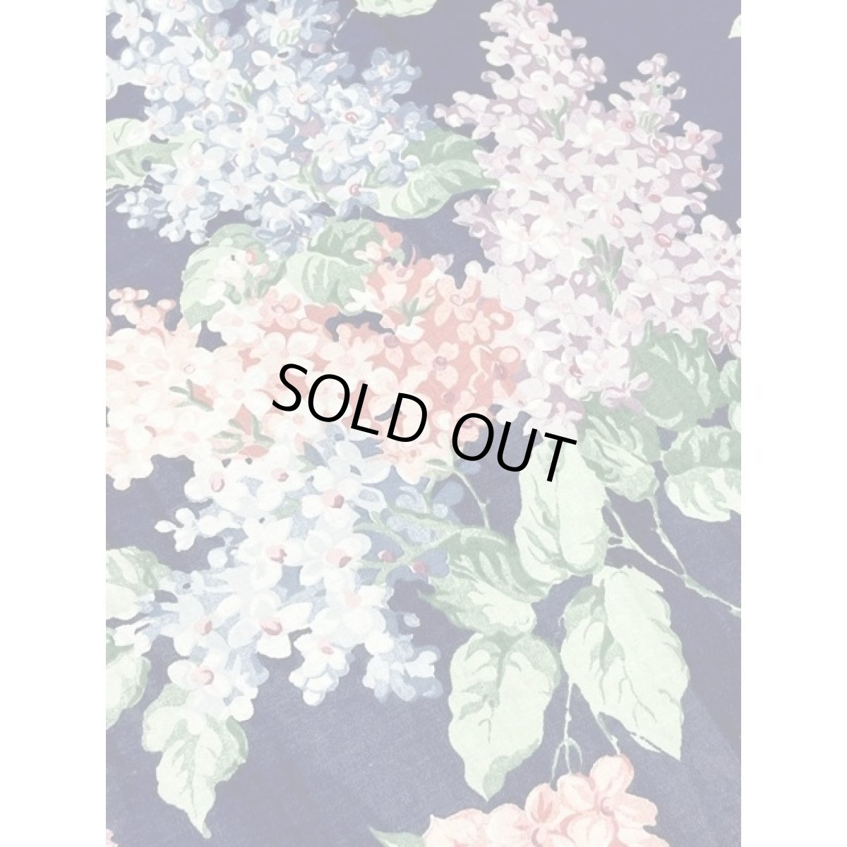 画像15: アメリカ古着 ポップコーンデザイン アンティークフラワー柄 ビッグリボン パフスリーブ レトロ ヴィンテージドレス ネイビー【V8632】 (15)