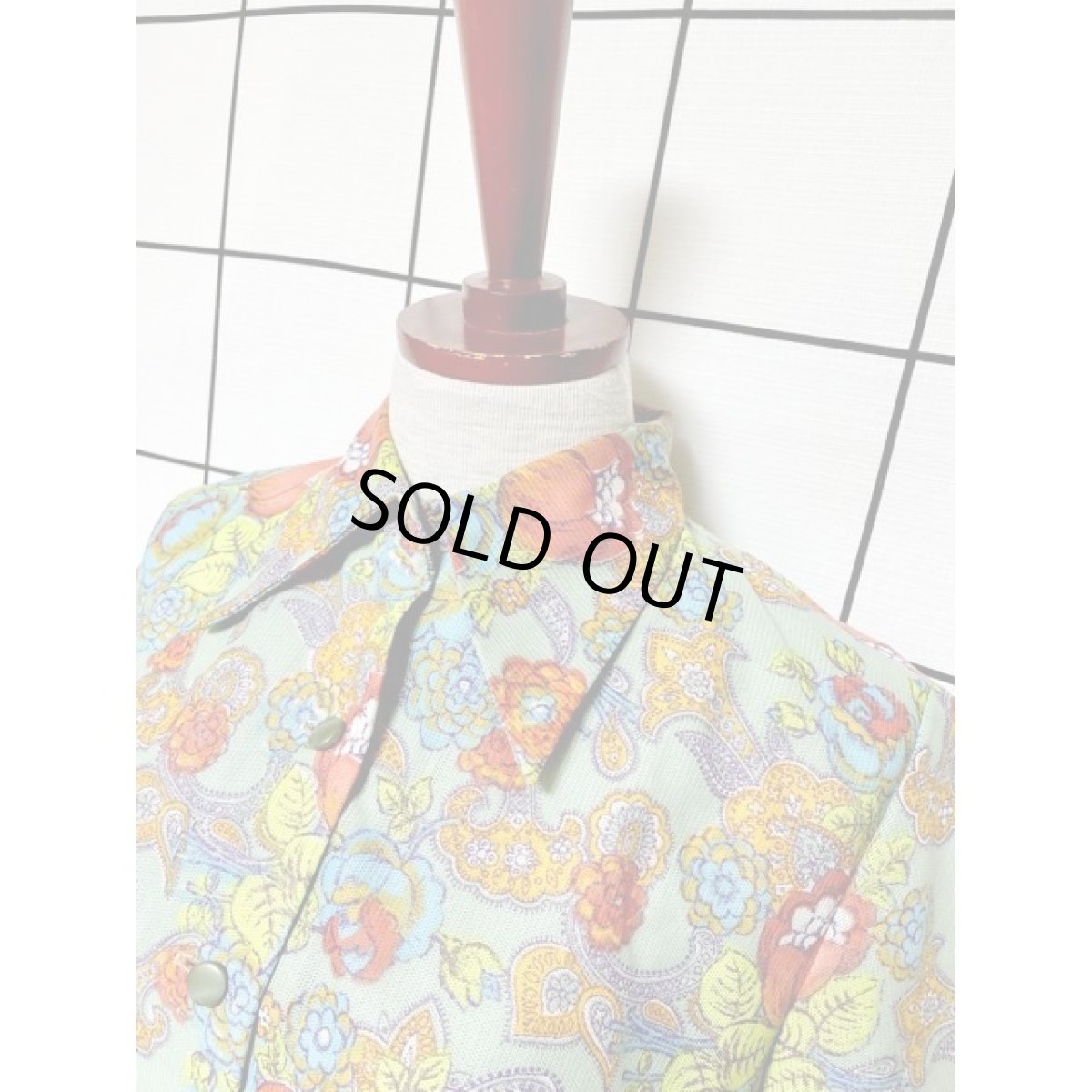 画像5: フランス古着 ヨーロッパ古着 ボタニカル柄 半袖 レトロ ヴィンテージワンピース【V8657】 (5)