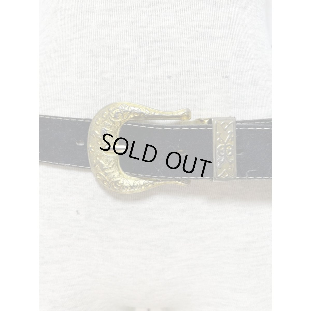 画像3: レトロアンティーク  ヴィンテージ 古着 ベルト ブラック【V8687】 (3)