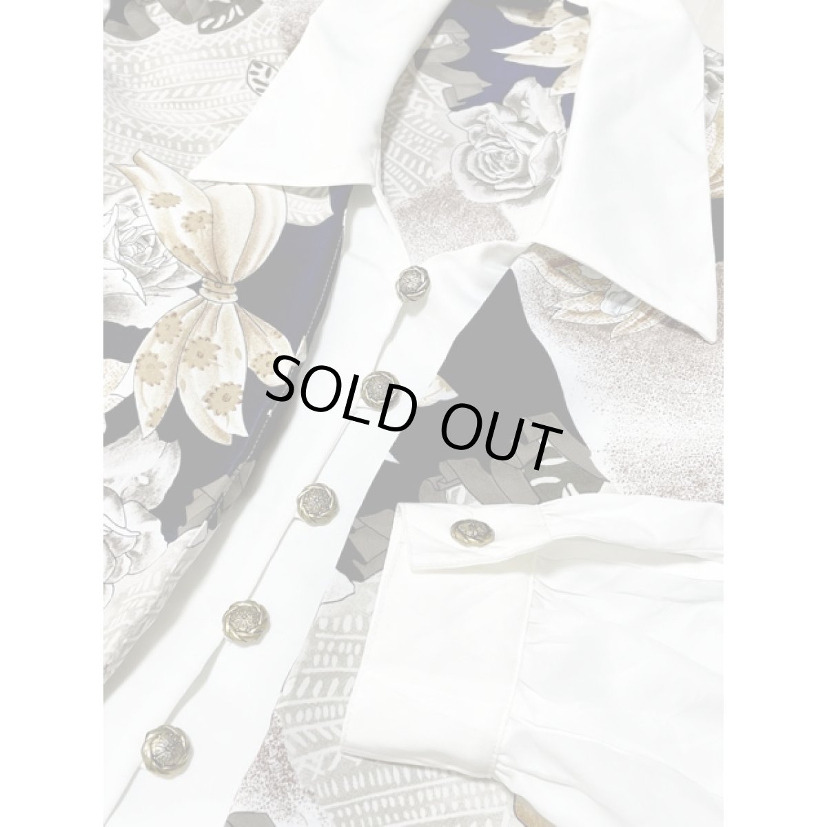 画像11: ヨーロッパ古着 90's レイヤード風 重ね着風 リボン柄 花柄 レトロ 長袖 シャツ ヴィンテージブラウス (11)