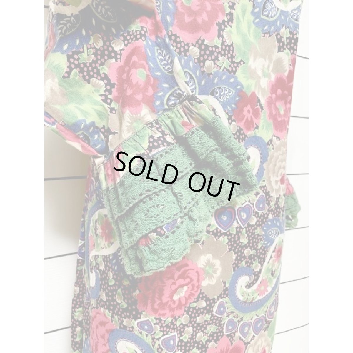 画像8: ヨーロッパ古着 ワンピース ティアードレース ハート ドット ボタニカル リボン (8)