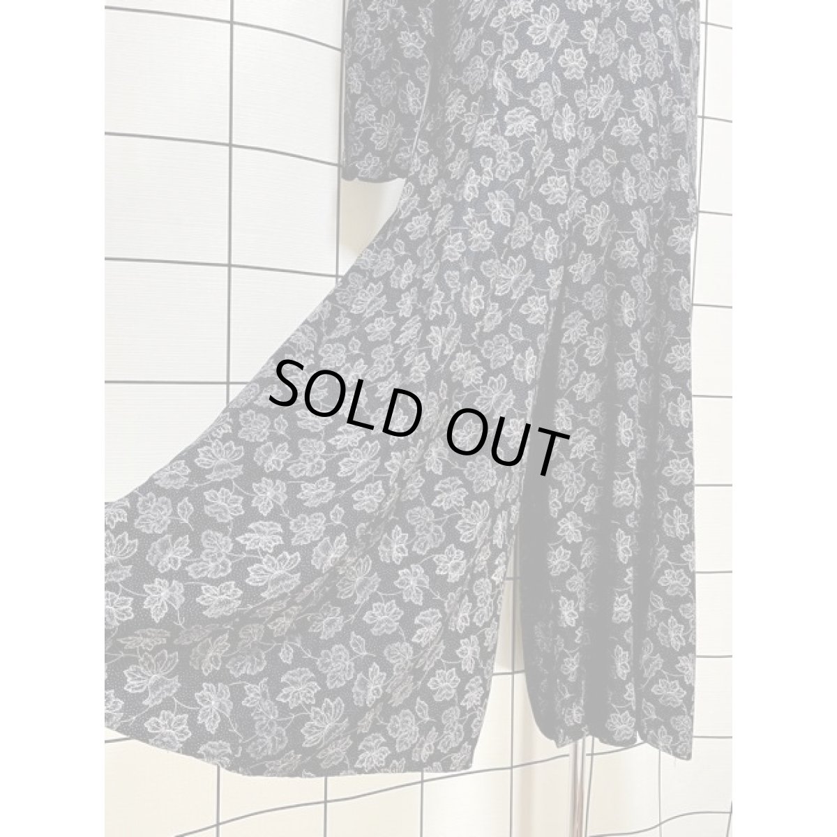 画像9: アメリカ古着 カットワークレース ピンドット 花柄 ワイドパンツ 長袖 レトロ ヴィンテージオールインワン (9)