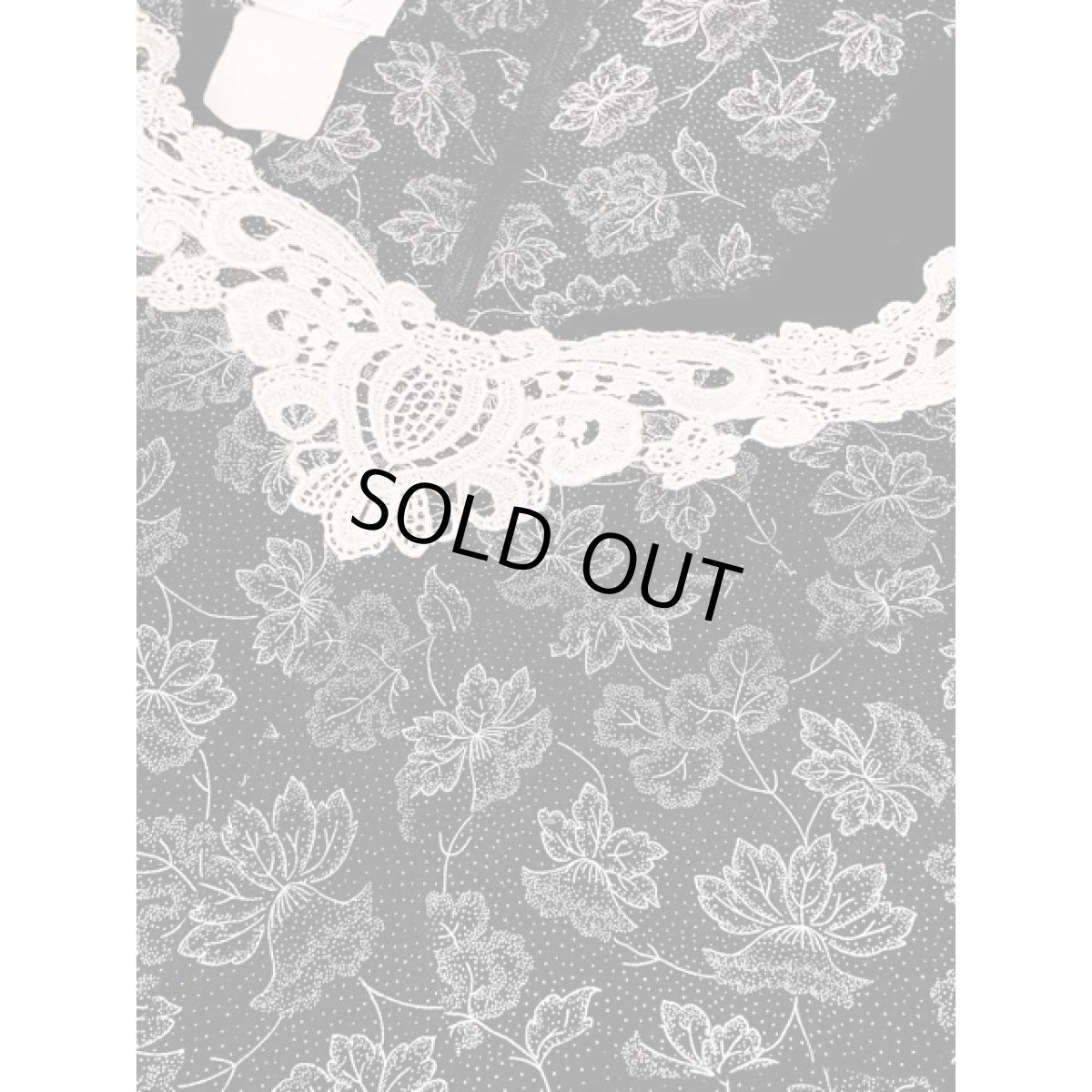 画像10: アメリカ古着 カットワークレース ピンドット 花柄 ワイドパンツ 長袖 レトロ ヴィンテージオールインワン (10)