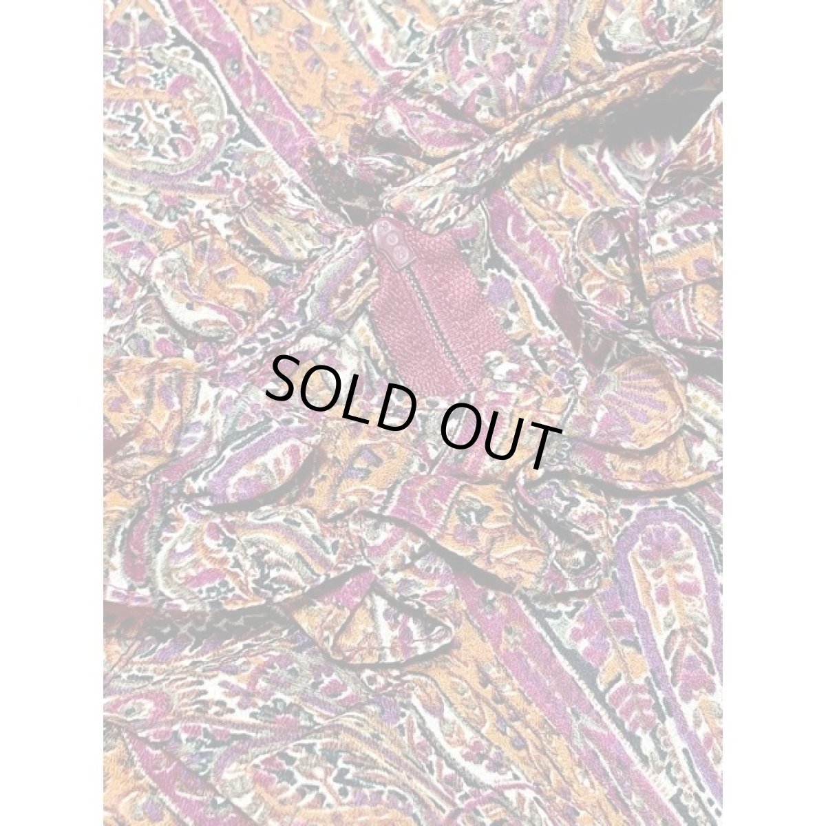 画像13: アメリカ古着 ワンピース ヴィンテージ ペイズリー フリル ベルベット レトロ 長袖 (13)