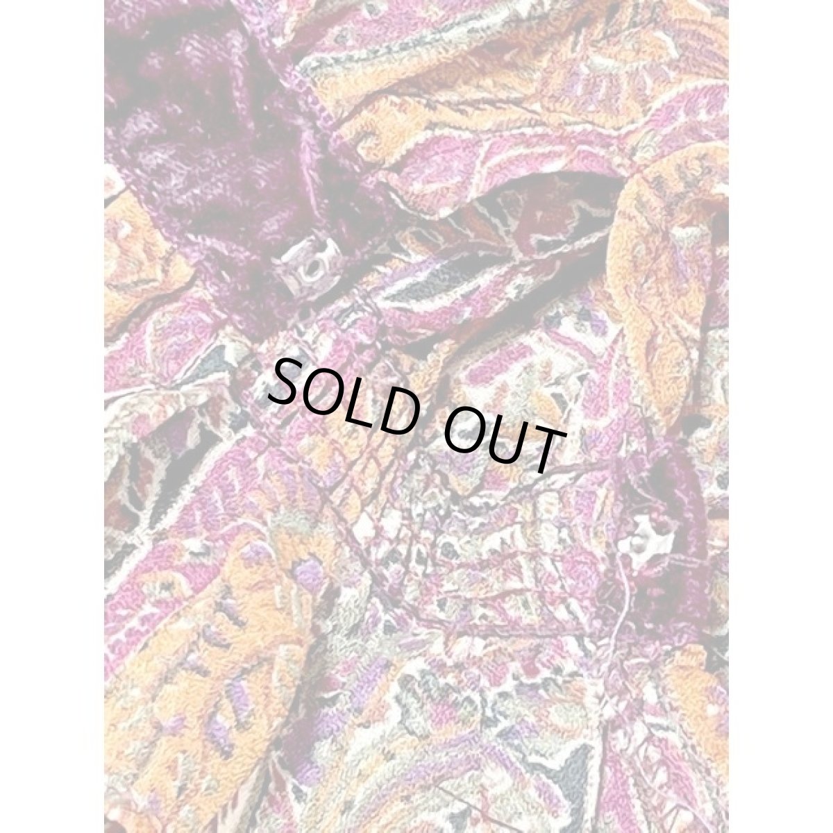 画像12: アメリカ古着 ワンピース ヴィンテージ ペイズリー フリル ベルベット レトロ 長袖 (12)