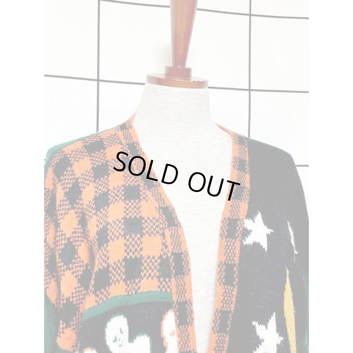 画像5: アメリカ古着 ハロウィンにぴったり かぼちゃボタン ヴィンテージニットカーディガン (5)