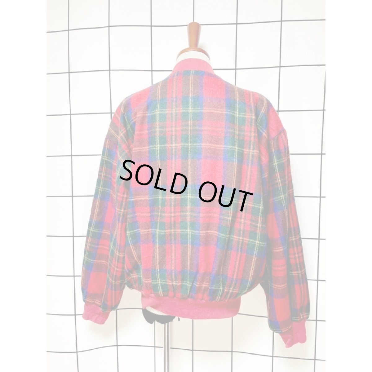 画像2: アメリカ古着 マドラスチェック ジップアップ  レトロ ブルゾン ジャンパー ヴィンテージアウター (2)