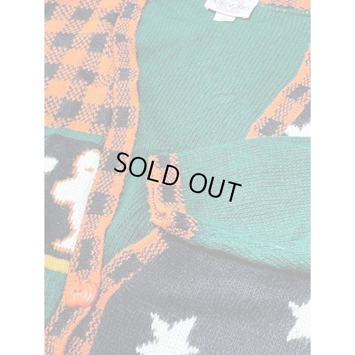 画像12: アメリカ古着 ハロウィンにぴったり かぼちゃボタン ヴィンテージニットカーディガン (12)