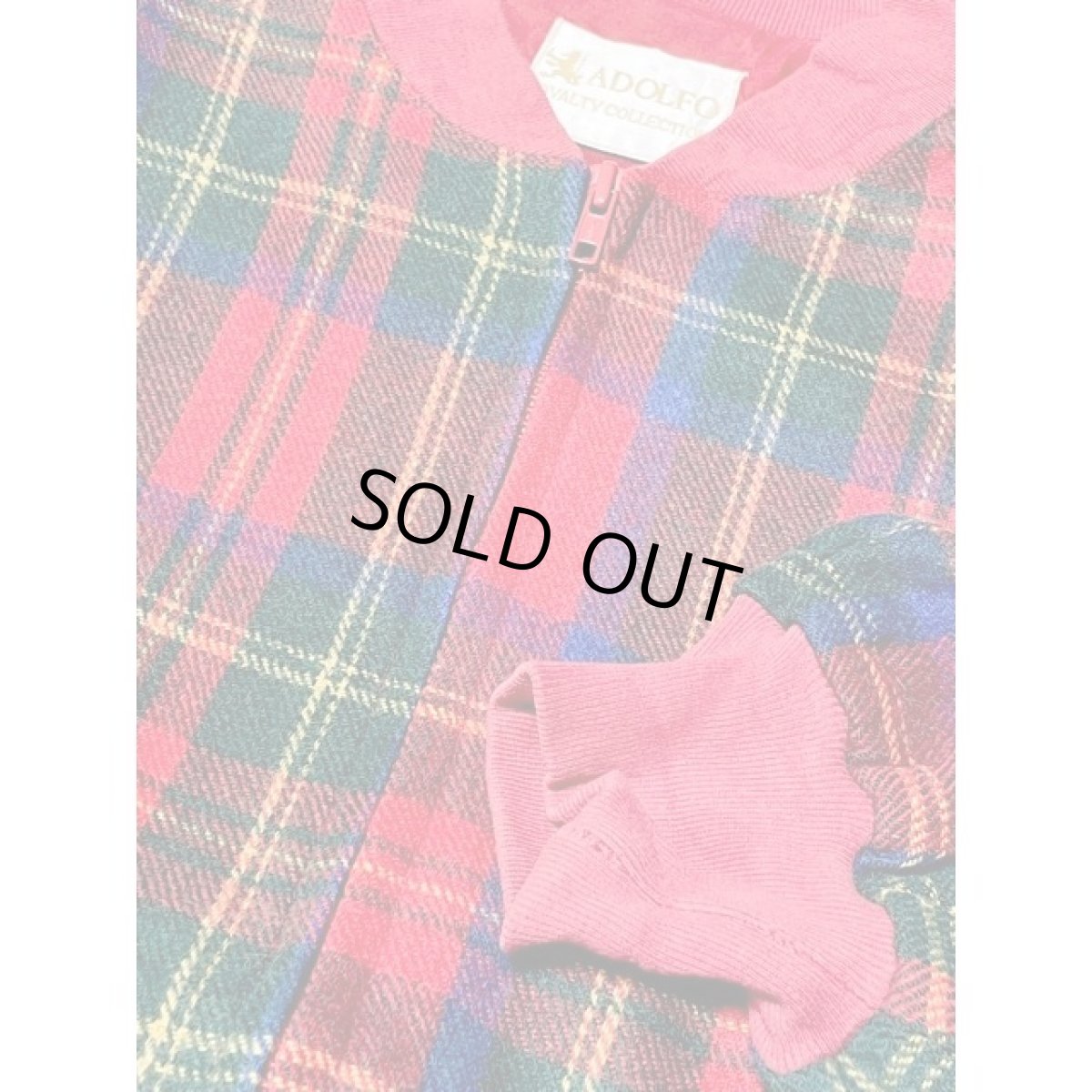 画像9: アメリカ古着 マドラスチェック ジップアップ  レトロ ブルゾン ジャンパー ヴィンテージアウター (9)