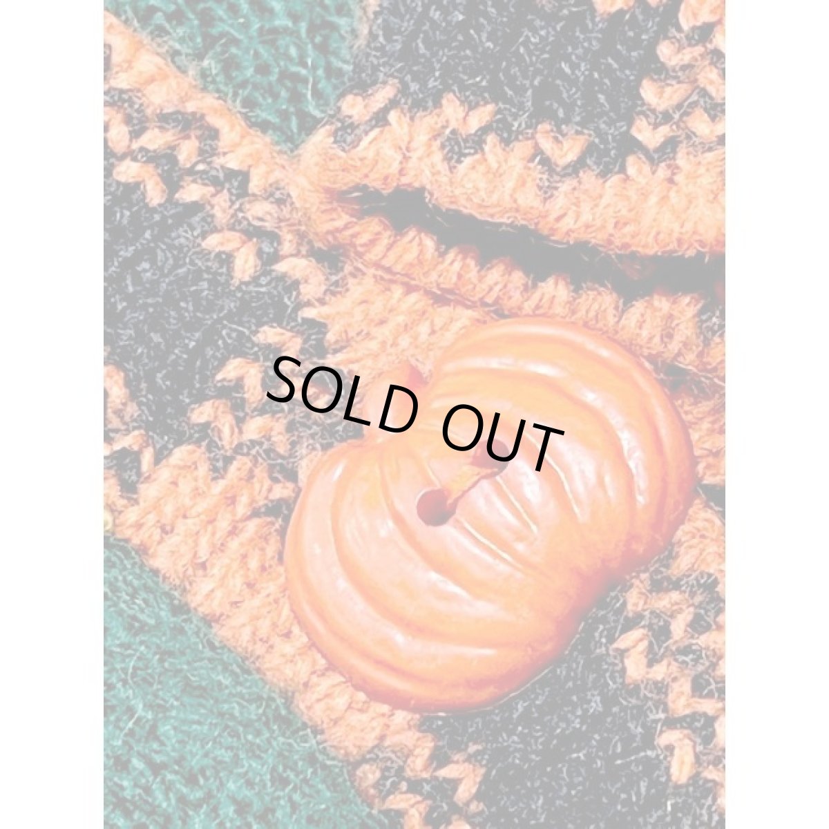 画像13: アメリカ古着 ハロウィンにぴったり かぼちゃボタン ヴィンテージニットカーディガン (13)