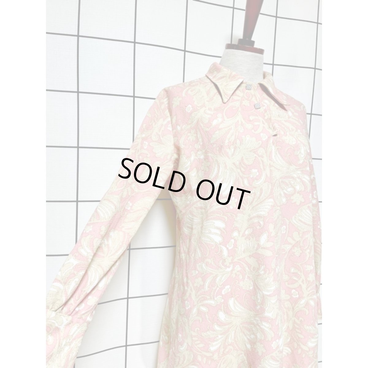 画像6: ヨーロッパ古着 ワンピース ヴィンテージ 60's ボタニカルモチーフ 配色可愛い (6)